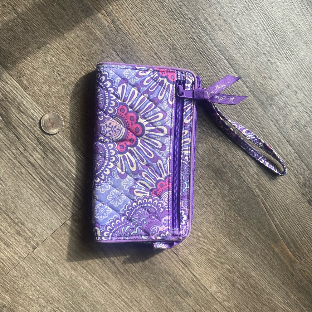 Purple Patterned Zip Wallet - Picture 2 of 5